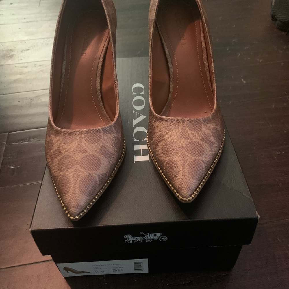 Coach heels tan in color excellent condition